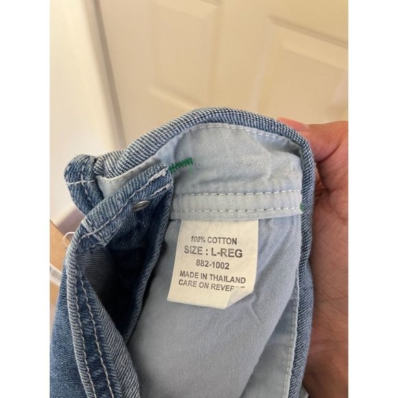 Deadstock Oshkosh B'Gosh Loose Fit Vestback Denim Bib Overalls Size Large - Picture 4 of 6